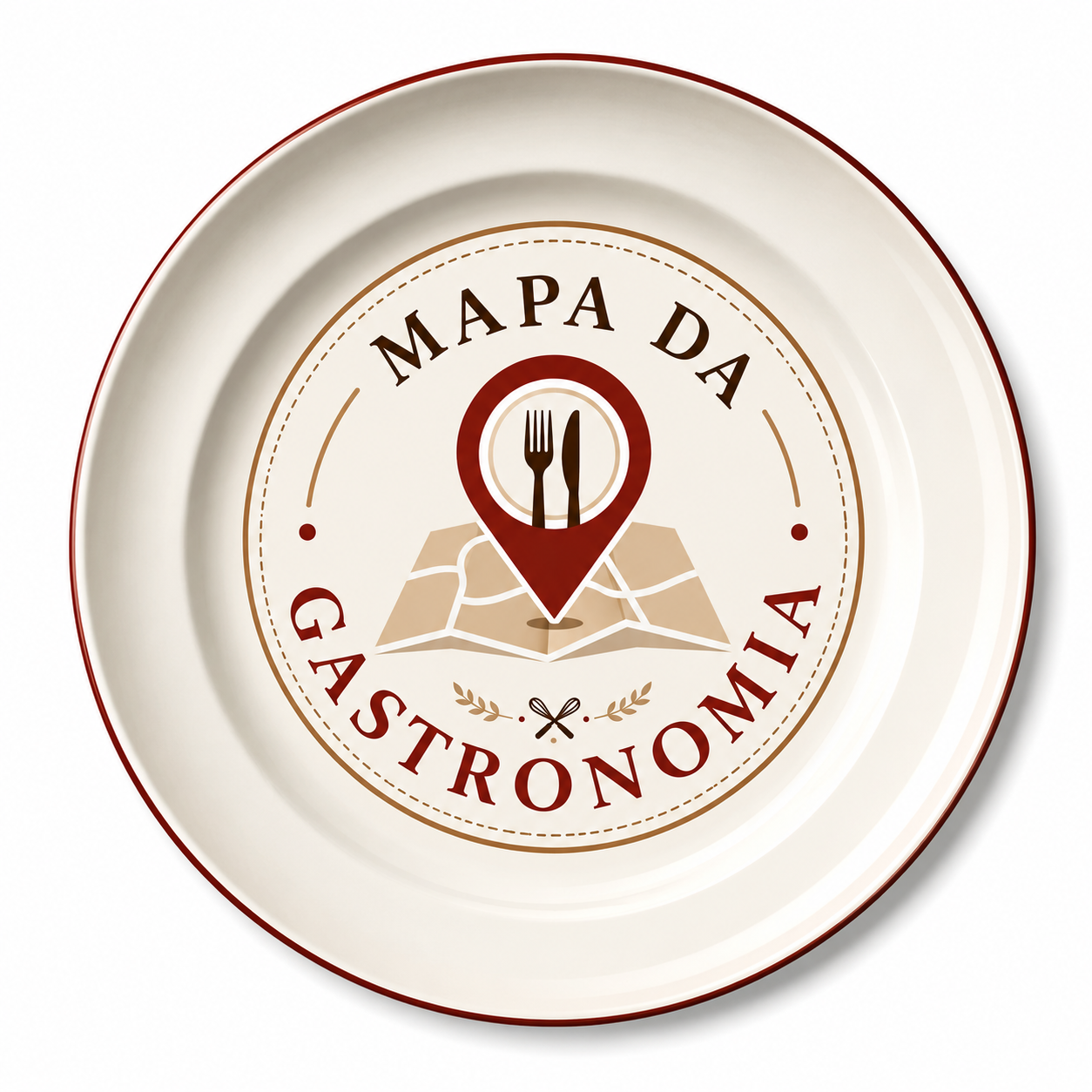 Prato com logo Mapa da Gastronomia